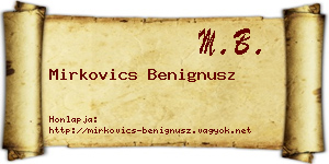 Mirkovics Benignusz névjegykártya